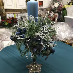 Blue & White Candle Holder Arrangement